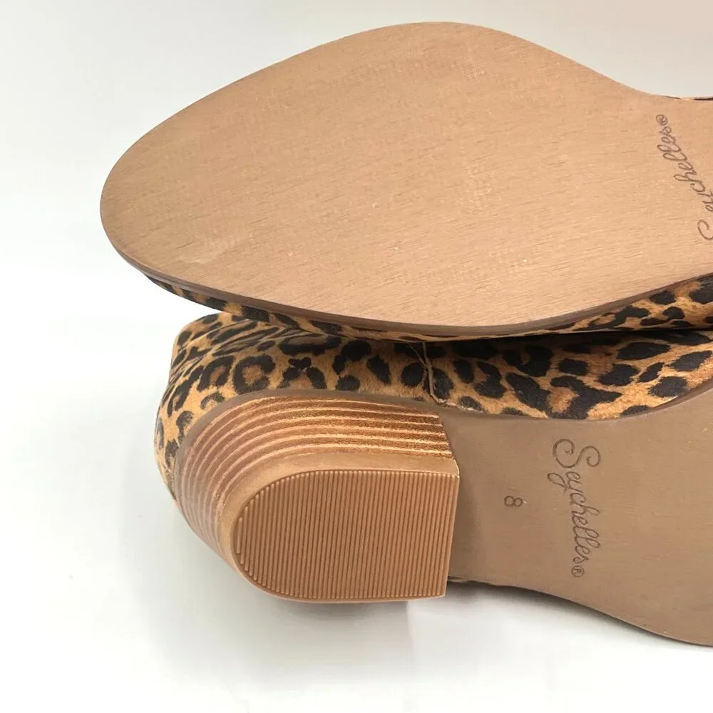 Seychelles Womens Size 8 Waiting For You Leopard Cheetah‎ Leather Ankle Boots